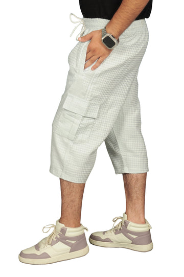 Green Foil - Premium Long Cargo Shorts