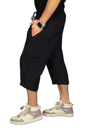 Black - Premium Long Cargo Shorts