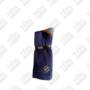TMS Branded B-O-S-S Winter Full Socks (Pack of 3) Blue