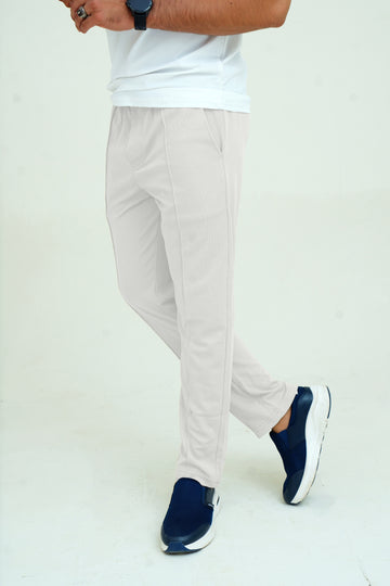 Tan White - Stripe Line Trouser