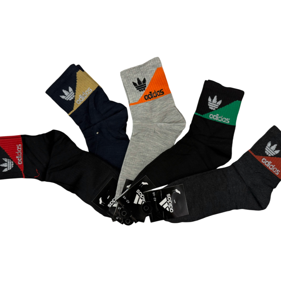 TMS Branded Addidas High Ankle Socks (Pack Of 5)