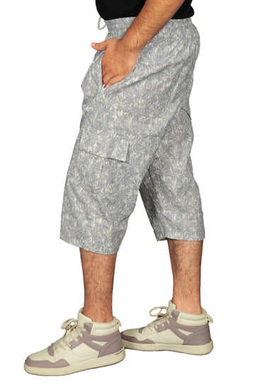 Retro Gray - Premium Long Cargo Shorts