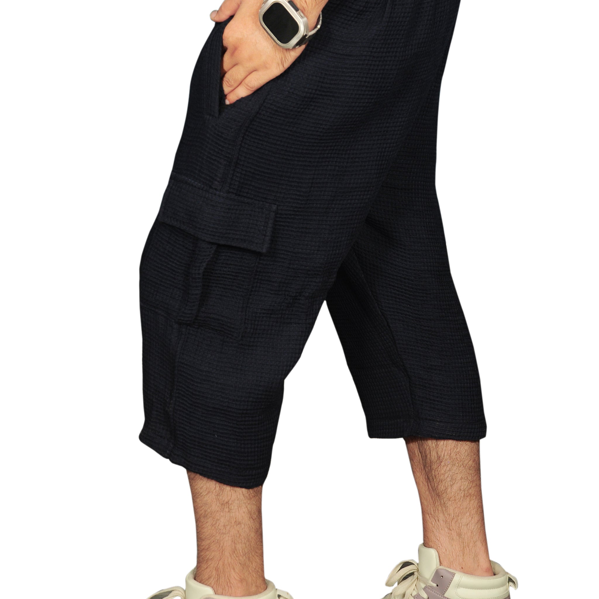 Black - Premium Long Cargo Shorts